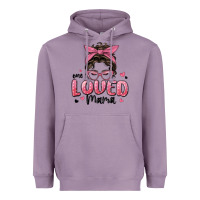Lavender one loved mama messy bun Heavyweight Hoodie - MaliasSmallBusiness