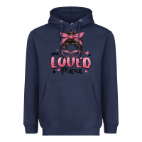 Navy one loved mama messy bun Heavyweight Hoodie - MaliasSmallBusiness