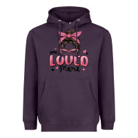 Plum one loved mama messy bun Heavyweight Hoodie - MaliasSmallBusiness