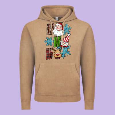 Ho Ho Ho Christmas Vintage Hoodie Designed By Ranaportraitstore