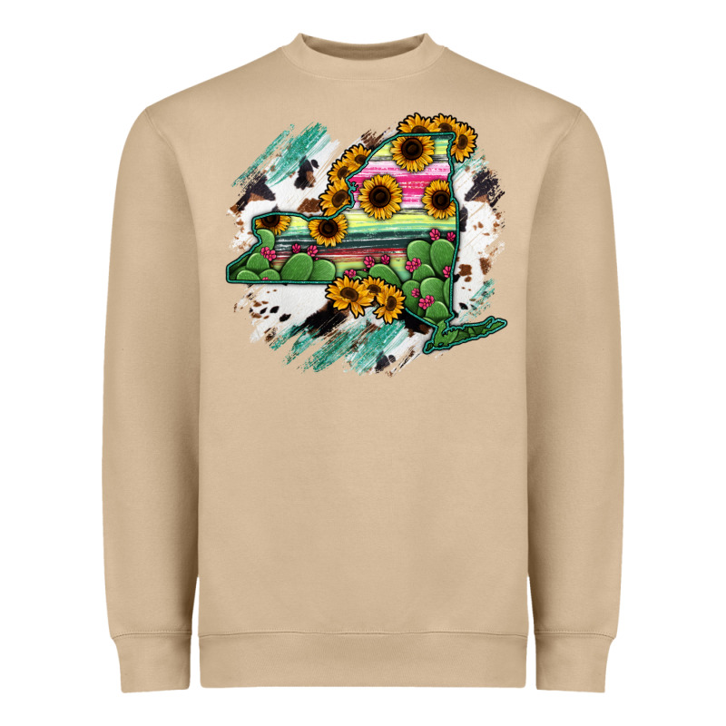 New York State Map Heavyweight Sweatshirt by RanaPortraitStore | Teevron