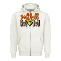 Oatmeal Heather softball mom Zipper Hoodie - NancyCooperArtShop