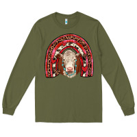 Army Green valentines hereford rainbow Long Sleeve Tee - JahusDesignShop