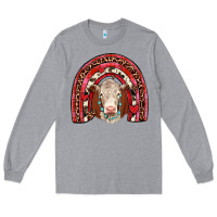 Heather Grey valentines hereford rainbow Long Sleeve Tee - JahusDesignShop