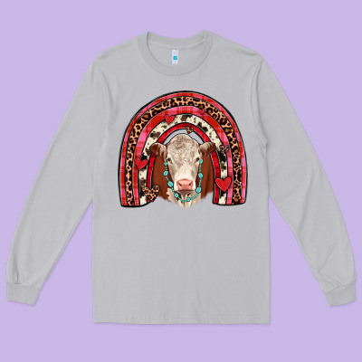 Valentines Hereford Rainbow Long Sleeve Tee Designed By Jahusdesignshop