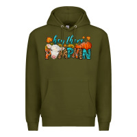 Army Green Western Hey There Pumpkin Premium Hoodie - LillyAllenDesigns