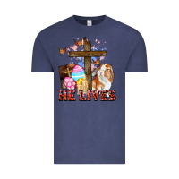 Vintage Denim He lives Easter Day Vintage Tee - CowGirlArtShop