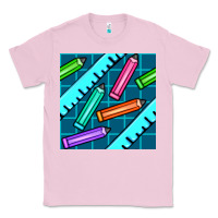 Bubblegum Pink school pencil seamless pattern Classic Tee - BundleAndBundleShop