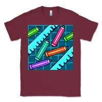 Burgundy school pencil seamless pattern Classic Tee - BundleAndBundleShop