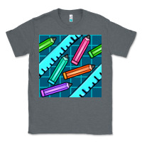 Charcoal Heather school pencil seamless pattern Classic Tee - BundleAndBundleShop