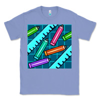 Colony Blue school pencil seamless pattern Classic Tee - BundleAndBundleShop