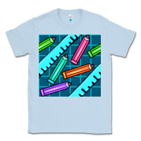 Dusty Blue school pencil seamless pattern Classic Tee - BundleAndBundleShop