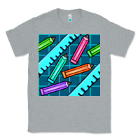 Heather Grey school pencil seamless pattern Classic Tee - BundleAndBundleShop