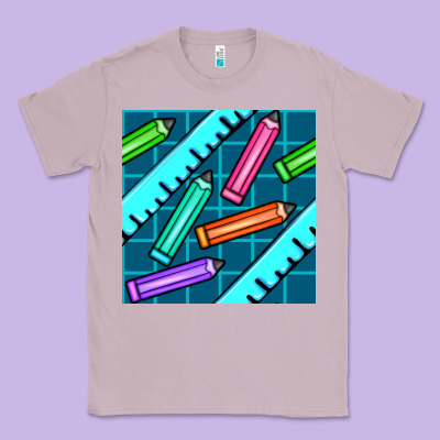 School Pencil Seamless Pattern Classic Tee Designed By Bundleandbundleshop