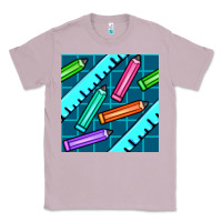 Lilac school pencil seamless pattern Classic Tee - BundleAndBundleShop
