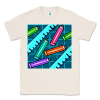 Natural school pencil seamless pattern Classic Tee - BundleAndBundleShop