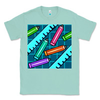 Seafoam school pencil seamless pattern Classic Tee - BundleAndBundleShop