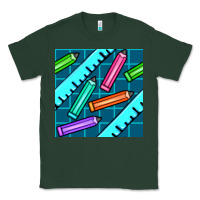 Sports Green school pencil seamless pattern Classic Tee - BundleAndBundleShop