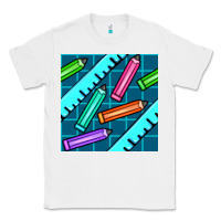 White school pencil seamless pattern Classic Tee - BundleAndBundleShop