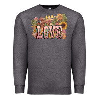 Charcoal Heather love horse western floral Premium Sweatshirt - NancyCooperArtShop