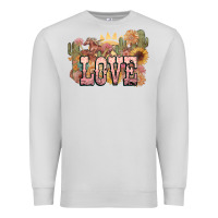 Dove Grey love horse western floral Premium Sweatshirt - NancyCooperArtShop