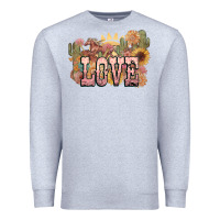 Heather Grey love horse western floral Premium Sweatshirt - NancyCooperArtShop