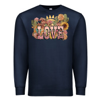 Navy love horse western floral Premium Sweatshirt - NancyCooperArtShop