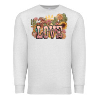 Oatmeal Heather love horse western floral Premium Sweatshirt - NancyCooperArtShop