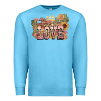 Ocean Blue love horse western floral Premium Sweatshirt - NancyCooperArtShop