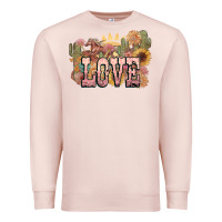 Pale Pink love horse western floral Premium Sweatshirt - NancyCooperArtShop