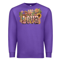 Purple love horse western floral Premium Sweatshirt - NancyCooperArtShop