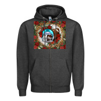 Charcoal Heather american football helmet and leopard Zipper Hoodie - NancyCooperArtShop