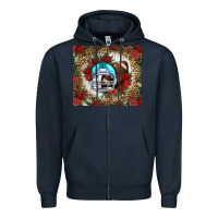 Navy american football helmet and leopard Zipper Hoodie - NancyCooperArtShop