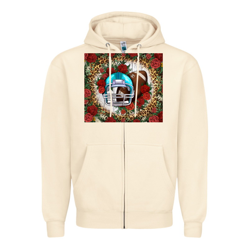 American Football Helmet And Leopard Zipper Hoodie by NancyCooperArtShop | Teevron
