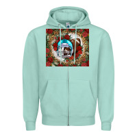 Seafoam american football helmet and leopard Zipper Hoodie - NancyCooperArtShop