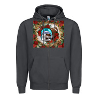 Smoke american football helmet and leopard Zipper Hoodie - NancyCooperArtShop