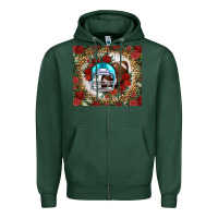Sports Green american football helmet and leopard Zipper Hoodie - NancyCooperArtShop