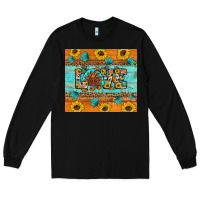 Black Sunflower Leopard Thanksgiving Love Long Sleeve Tee - Artiststas