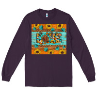 Plum Sunflower Leopard Thanksgiving Love Long Sleeve Tee - Artiststas