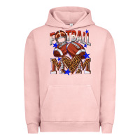 Pigment Salmon American Football Mom Urban Hoodie - NancyCooperArtShop
