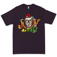 Plum Christmas joy english bulldog Premium Tee - BarkalooDesign