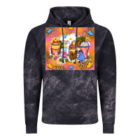 Cloud Black cartoon characters coffee cups Vintage Hoodie - Zillion Design Studio