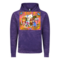 Cloud Purple cartoon characters coffee cups Vintage Hoodie - Zillion Design Studio