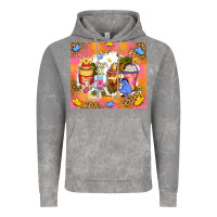 Cloud Rock cartoon characters coffee cups Vintage Hoodie - Zillion Design Studio