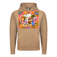 Vintage Coffee cartoon characters coffee cups Vintage Hoodie - Zillion Design Studio