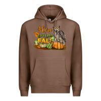 Chestnut Here Comes Fall Owl Premium Hoodie - LillyAllenDesigns