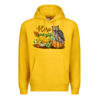 Lemon Here Comes Fall Owl Premium Hoodie - LillyAllenDesigns