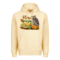 Pina Colada Here Comes Fall Owl Premium Hoodie - LillyAllenDesigns