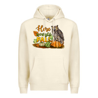 Sandshell Here Comes Fall Owl Premium Hoodie - LillyAllenDesigns