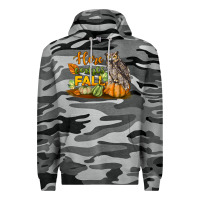 Slate Camo Here Comes Fall Owl Premium Hoodie - LillyAllenDesigns